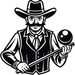 cowboy with gun and cigar