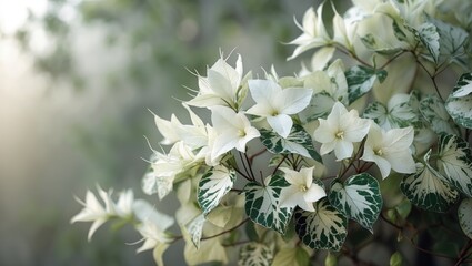 Bougainvillea flower with colorful foliage in a natural background