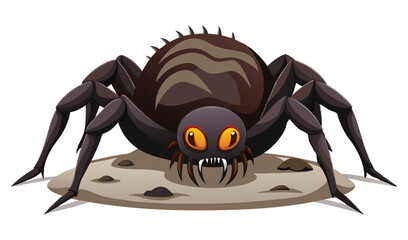 Aggressive Trapdoor Spider Attacking From Burrow