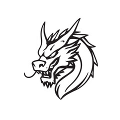 Fototapeta premium Dragon logo. Dragon head logo design. Illustration of dragon head. 