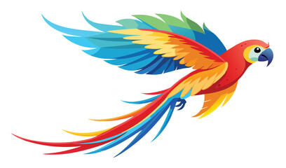 Fototapeta premium Colorful Macaw in Mid Flight with Vibrant Feathers
