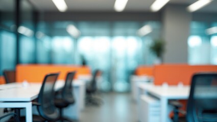 Sleek and modern business office interior with digital equipment