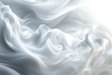 Fototapeta premium Abstract swirls of soft, flowing white substance.