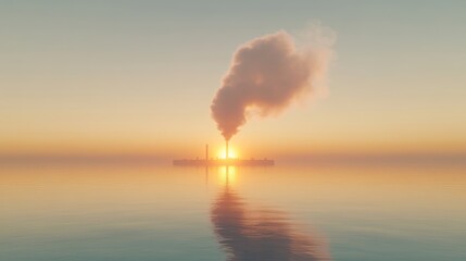 Obraz premium Sunrise over industrial plant