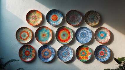 Decorative ceramic plates for wall display