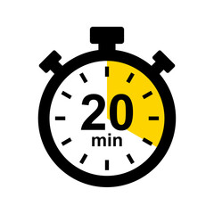 Stopwatch icon. 20 min timer