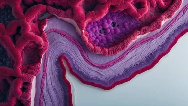 Microscopic analysis of touch corpuscles within human tissue for educational anatomy and histology