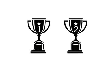 Set of trophy cup icons