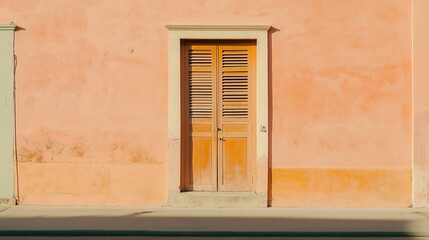 Pastel facade with clean lines, a blend of simplicity and charm in modern architecture