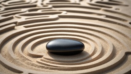 Natural stone and sand pattern in zen garden design for background