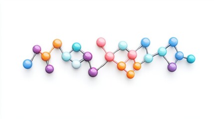 Colorful molecular structure model illustrating chemical connections and relationships in a creative way.