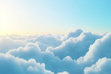 Fototapeta premium High-altitude view of fluffy cumulus clouds.