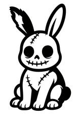 Obraz premium Cute Zombie Rabbit with Stitched Details