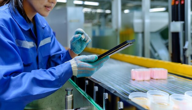A worker checking and recording the product's condition