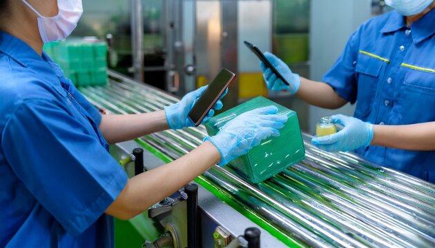 A worker checking and recording the product's condition