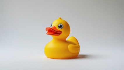 Rubber duck in a bright yellow color.