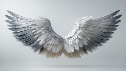 Obraz premium Isolated white background featuring black and white wing icon