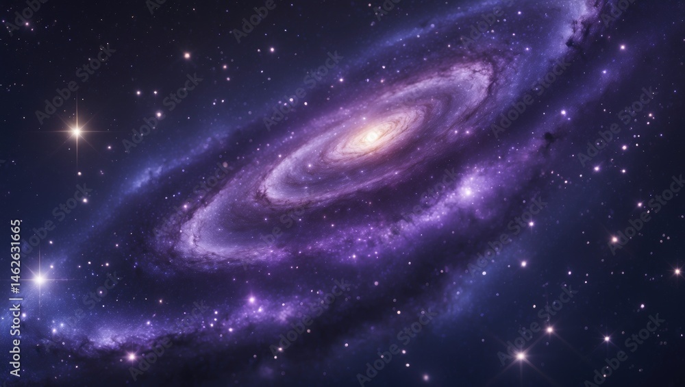 Poster deep space view of a distant galaxy captured in high-quality image