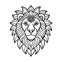lion head vector illustration silhouette