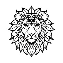 lion head vector illustration silhouette