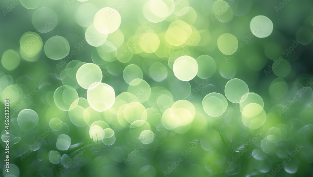 Aufkleber nature-inspired green bokeh effect with soft focus and circular highlights