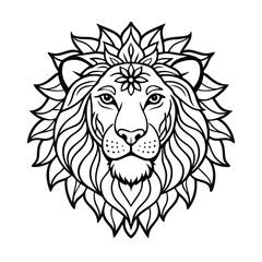 lion head vector illustration silhouette