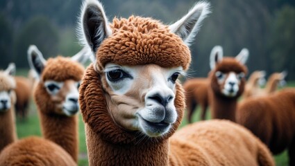 Nature And Animal Portrait Alpacas