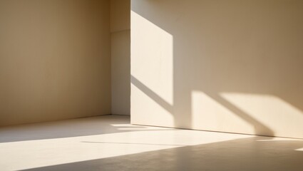 Mild Soft Shadows on a Wall, Crafting a Comfortable and Natural Setting. Perfect for Displaying Products