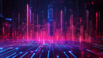 Data science business analysis and strategy big data conceptBusiness teamwork analyzing financial graph on virtual touch screen futuristic technology solution for business development : Generative AI