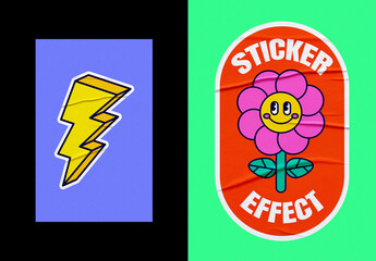 Wrinkled Sticker Mockup