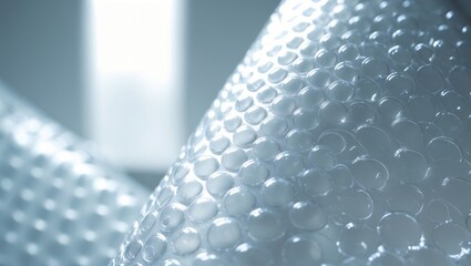 White-colored air bubble cushioning wrap