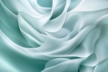 Obraz premium Soft, flowing teal fabric folds in a dynamic design.
