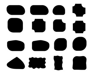 Abstract Organic Shapes Irregular Blob Frames, Amoeba Elements & Fluid Line Banners Hand Drawn Splashes & Geometric Speech Bubbles