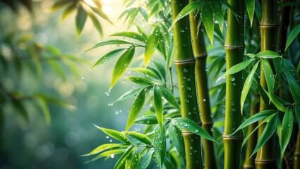 Bamboo plant leaf pattern for decorative background