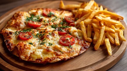 Cheesy Pizza and Crispy Fries, The Perfect Combo for an Irresistible Meal