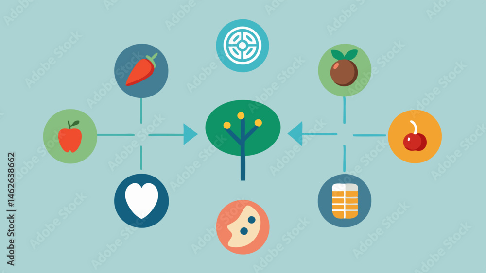 Poster mind map of nutrition and genetics a mind map connecting genetics and various diet types e.g. vegan 