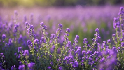 Fototapeta premium Close-up of colorful thyme flowers highlighting its health benefits and botanical beauty in an outdoor garden.