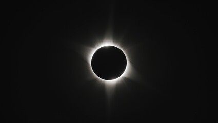 Telephoto perspective of the sun during an eclipse event