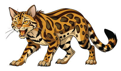 Fototapeta premium Dappled Ocelot Slashing with Power