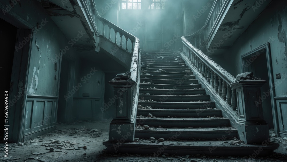 Poster hdr processing applied to staircases within a complex environment