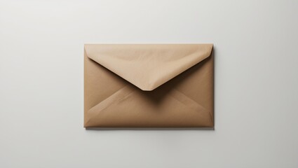 Open brown kraft envelope template for business correspondence and packaging