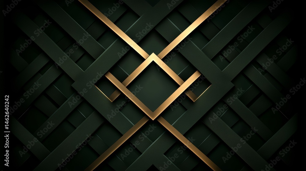 Aufkleber black and gold design with a gold frame. the design is made up of many lines and shapes