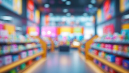 Defocused retail shop scene with abstract background