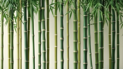Fototapeta premium Bamboo with Green Background