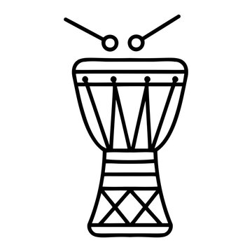 Traditional bombo drum, festive mood, used in celebrations, on a white background
