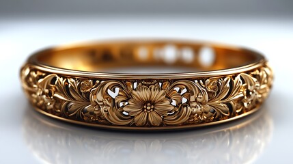 Ornate Gold Ring With Floral Engravings Beautiful High Resolution Images