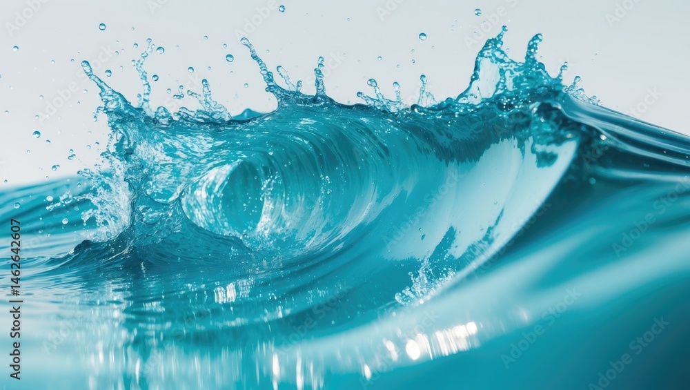 Aufkleber macro image of splash and ripple with reflection on a clean surface