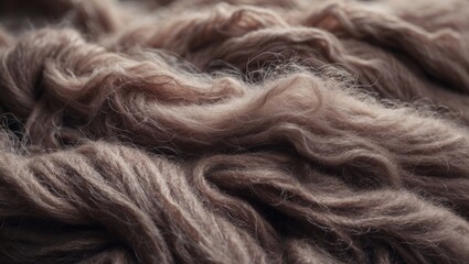 Naklejka premium Detailed view of Rose grey alpaca hair highlighting farm animal fiber