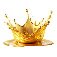 Golden Liquid Splash Crown Royalty Free Stock Photo isolated on transparent background