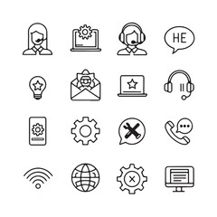  loan and credit thin line icons set 